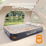 InnoTruth Queen Camping Air Mattress with Built-in Pump, 13" Raised Comfort, Ideal for Travel, Camping, Outdoor, Summer Camp, Durable Inflatable Bed for Home & Guests, Gray