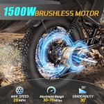 DRIFT.SLIDE 1500W Peak Power Electric Bike for Adults, 28 MPH Electric Moped Style Bike, 48V 20.8 Ah UL 2849 Removable Battery, 7 Speed 20" All Terrain Fat Tire Ebike (J1)