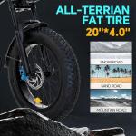 DRIFT.SLIDE 1500W Peak Power Electric Bike for Adults, 28 MPH Electric Moped Style Bike, 48V 20.8 Ah UL 2849 Removable Battery, 7 Speed 20" All Terrain Fat Tire Ebike (J1)