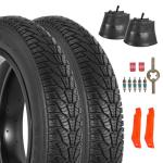 RUHUO 2-Pack 20x4.0 Fat Bike Tire, 20 Inch Mountain Bike Tires & Tubes Set, Folding Replacement Bicycle Tires with Tire Levers for Off-Road Bike, Ebike (Black)