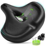 CDYWD Oversized Bike Seat for Men & Women Comfort, Extra Wide Bicycle Seat Cushion, Comfortable Soft Padded, Large Replacement Saddle for Peloton, Stationary Exercise Bike, Cruiser, City Bike, Ebike