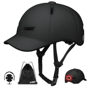 NTGBV Bike Helmet Adult Men/Women-USB Rechargeable Rear Light CPSC/ASTM Certified 2 Removable Liners Adjustable Lightweight Baseball Cap Style for Youth Road&Mountain Biking Skating Scooter