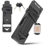 ICOCOPRO Folding Bike Lock with 3 Keys, 2.8 FT Bicycle Lock Compact Bike Locks Anti Theft, High Security Scooter Bike Lock Combination, Heavy Duty Bike Chian Lock with Bracket (Black-2)