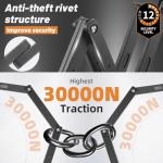 ICOCOPRO Folding Bike Lock with 3 Keys, 2.8 FT Bicycle Lock Compact Bike Locks Anti Theft, High Security Scooter Bike Lock Combination, Heavy Duty Bike Chian Lock with Bracket (Black-2)