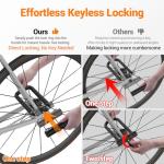 Sportneer Bike Lock: 18mm Heavy Duty Anti Theft Bike U Lock with 5ft Security Steel Cable - Shackle Bicycle U-Locks with 3 Keys & Sturdy Mounting Bracket for Road, Mountain, Electric & Folding Bike