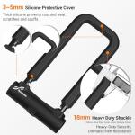 Sportneer Bike Lock: 18mm Heavy Duty Anti Theft Bike U Lock with 5ft Security Steel Cable - Shackle Bicycle U-Locks with 3 Keys & Sturdy Mounting Bracket for Road, Mountain, Electric & Folding Bike