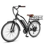 Jasion CB1 Electric Bike for Adults, 1000W Motor Peak Ebike, 450Wh Removeable Battery, 26'' City Cruiser Bicycle, 22 MPH Commuter Women Ebike, 7-Speed Gear