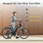 Jasion CB1 Electric Bike for Adults, 1000W Motor Peak Ebike, 450Wh Removeable Battery, 26'' City Cruiser Bicycle, 22 MPH Commuter Women Ebike, 7-Speed Gear