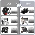 E Scooter Lock,Bike Lock Combination Lock Cable Compatible for Xiaomi M365/Max/GXL/Ninebot/Segway/Moto/Bicycle Locks 4ft Long/0.472In Scooter Anti-Theft Ideal 4-Digit/12 Metal Cables Locks