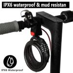 E Scooter Lock,Bike Lock Combination Lock Cable Compatible for Xiaomi M365/Max/GXL/Ninebot/Segway/Moto/Bicycle Locks 4ft Long/0.472In Scooter Anti-Theft Ideal 4-Digit/12 Metal Cables Locks