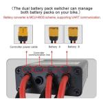 TSDZ2 Electric Bike Dual Battery Discharge Converter 40A 24-72VDC Dual Battery Pack Switch Balancer Double Battery Parallel Module with XT60 Plug for 750w 1000w Motor