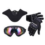 OUMURS Adult Dirt Bike Helmet with Goggles Gloves & Mask Adjustable Sun Visor Motorcycle Adult ATV Helmet Off-Road Motocross Downhill Moped MX BMX for Unisex-Adult-Matte Black-188, M