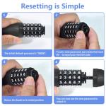 Topcrown Bike Chain Lock 3.2Ft Long High Security Heavy Duty Anti Theft, 5 Digit Combination Resettable Keyless Bicycle Lock for Bike/Electric Scooter/Ebike/Motorcycle(Black)