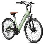 Jasion YC1 ST 26" Electric Bike, 750W Peak Motor, Step-Through Ebike for Adults, 360WH Removable Battery, Up to 40miles, Max 23MPH Urban Commuter E-Bike, 7 Speeds & Front Suspension