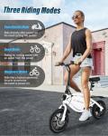 ANCHEER 14” Folding Electric Bike for Adults, 20MPH Ebike with 350W Motor[Peak 500W], 48V 374Wh Battery, Cruise Control, UL2849 Compliant Electric Bicycle, Compact Electric Mini Bike for Teens
