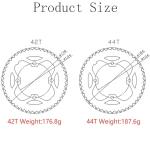 PROWHEEL Universal Bike Round Chainring,104mm BCD 42T/44T/46T/48T Steel Single Bike Chainring for 6 to 12 Speed MTB,E-Bike,Folding Bike,Road Bike,City Bike,BMX,Fat Bike,Cargo