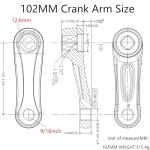 Alps2Ocean Bike Crank Arms,89MM/102MM/114MM/127MM/140MM/152MM/160MM/165MM/170MM/175MM Available in Diamond Hole Bike Crank Arm for Ebike