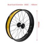 ZTZ 20/26 x 4.0 inch Fat Tire Bike Front Wheel, Aluminum Alloy Bike Rim, 36H High-Strength Fat Bike Wheelset, 135mm Hub, 9mm Quick Release, Disc Brake, Perfect for Snow, Beach, eBikes (20 * 4.0 inch)