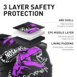 SPARK Youth Kids Dirt Bike Helmets - Lightweight & Vented, Full Face, 4Pcs Set with Gloves, Goggles & Mask for Ages 5-14 (Motocross ATV Off-Road) DOT Approved (Dino Purple, Small)