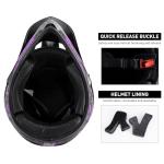 SPARK Youth Kids Dirt Bike Helmets - Lightweight & Vented, Full Face, 4Pcs Set with Gloves, Goggles & Mask for Ages 5-14 (Motocross ATV Off-Road) DOT Approved (Dino Purple, Small)