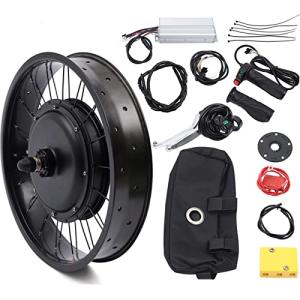 Gdrasuya10 20" Electric Bicycle E-Bike Conversion Kit with LCD 48V 1000W Electric Front Wheel Snow Bike Motorbike Bicycle Hub Motor Kit with Controller