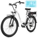 ANCHEER Electric Bike for Adults, 48V 500Wh EBike, UP to 60 Miles, Removable Battery, Fast-Charge, 26" Commuter Electric Bicycles, 7-Speed, LCD Digital Display, Suspension Fork, Cruise Control, UL2849