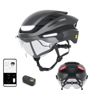 Lumos Ultra E-Bike Smart Helmet | NTA 8776 Certified | Front & Rear LED Lights | Retractable Face Shield | App Controlled | EBike, Scooter, Cycling, Bicycle | Adults, Men Women