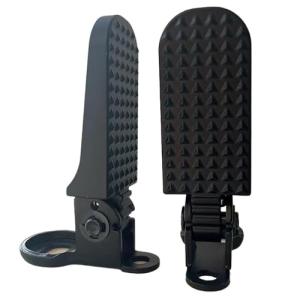 Taicle Folding Bike Foot Pegs, 1 Pair Foldable Bicycle Rear Pedals Durable Aluminum Alloy Non-Slip Passenger Foot Pegs for Mountain City E-Bikes Folding Bikes (Black)