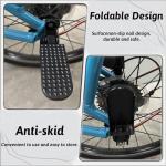 Taicle Folding Bike Foot Pegs, 1 Pair Foldable Bicycle Rear Pedals Durable Aluminum Alloy Non-Slip Passenger Foot Pegs for Mountain City E-Bikes Folding Bikes (Black)