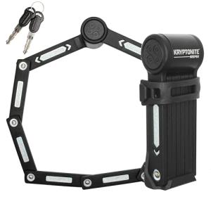 Kryptonite Keeper Mini Folding Bike Lock, Compact Lightweight High Security Anti-Theft Foldable Bicycle Lock with 2 Keys and Mount for E-Bikes Scooter Road Mountain Bikes, 80cm (31.5 in)