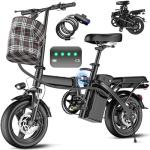 Electric Bike for Adults and Teens, 560W Motor 24MPH Compact Commuter Folding Ebike, 32 Miles Range, 48V 10Ah Battery, 3-Level Pedal Assist, 14" Foldable Mini Electric Bicycle, UL 2849 Certified