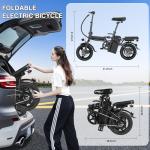 Electric Bike for Adults and Teens, 560W Motor 24MPH Compact Commuter Folding Ebike, 32 Miles Range, 48V 10Ah Battery, 3-Level Pedal Assist, 14" Foldable Mini Electric Bicycle, UL 2849 Certified