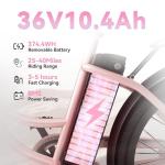 DDC SPORT Electric Bike for Adults, Peak 700W Motor 20MPH, 374.4WH Removable Battery 45Miles, 24'' Step Through City Cruiser Ebike for Women/Men/Teens, Commuter E-Bike, 7-Speed, Front Basket