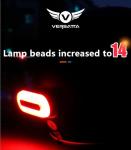 VERSATTA LED Helmet Light, Motorcycle Helmet Light, Bike Bicycle Rear Red Safety Light for Night Riding, Warning Tail Rechargeable Light with Type-C Cable