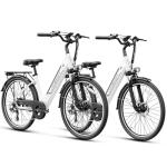 Jasion Roamer ST Electric Bike for Adults, 26'' Commuter Ebike, 62Miles & 28MPH Max Speed, 1200W Peak Motor Ebike, 528WH Removable Battery, 7-Speed Electric Bicycle, Front Suspension Women E Bike
