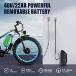 BLUMEMO Electric Bike for Adults 1000W, Removable 48V/17.5AH Battery E-Bike, Max 31Mph,Fat Tire Electric Bicycle 26" 4.0 for Trail Riding/Excursion/Commute 21-Speed Shifting UL and GCC Certified