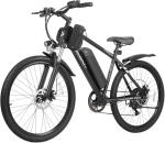 Hoverfly OUREA 26" Electric Bike for Adults, 750W Peak Motor Mountain Ebike, 20MPH Up to 40 Miles, UL2849 Certified, 7-Speed, Removable Battery, Shock Absorber, Fat Tire Commuter E-Bike