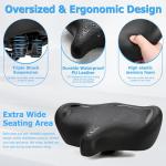CDYWD Oversized Bike Seat for Men & Women Comfort, Extra Wide Bicycle Seat Cushion, Comfortable Wing Padded, Large Replacement Saddle for Peloton, Stationary Exercise Bike, Ebike, Cruiser, City Bike