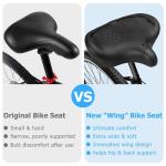 CDYWD Oversized Bike Seat for Men & Women Comfort, Extra Wide Bicycle Seat Cushion, Comfortable Wing Padded, Large Replacement Saddle for Peloton, Stationary Exercise Bike, Ebike, Cruiser, City Bike