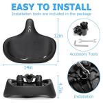 CDYWD Oversized Bike Seat for Men & Women Comfort, Extra Wide Bicycle Seat Cushion, Comfortable Wing Padded, Large Replacement Saddle for Peloton, Stationary Exercise Bike, Ebike, Cruiser, City Bike