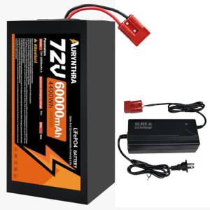 AURYNTHRA 72V 60Ah LiFePO4 Ebike Battery,0-3500W Motor,Safe LiFePO4 Battery with Anderson Plug for E-Bikes, E-Motos & Scooters(A)