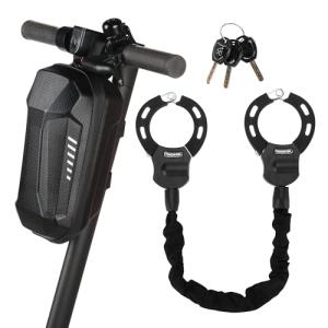TOKCKYBL Heavy Duty Electric Scooter Lock with Scooter Bag - 6mm Anti-Theft Chain Lock, 94cm Weatherproof Security for E-Scooters, E-Bikes, Motorcycles