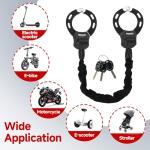 TOKCKYBL Heavy Duty Electric Scooter Lock with Scooter Bag - 6mm Anti-Theft Chain Lock, 94cm Weatherproof Security for E-Scooters, E-Bikes, Motorcycles