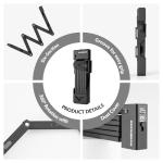 ROCKBROS Folding Bike Lock with 3 Keys - 3.79lb Heavy Duty Anti Theft Secure Guard for Bicycle Motorcycle e-Bike