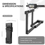 ROCKBROS Folding Bike Lock with 3 Keys - 3.79lb Heavy Duty Anti Theft Secure Guard for Bicycle Motorcycle e-Bike