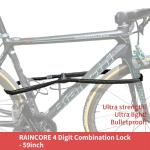 RAINCORE Light Weight Bike Cable Lock for Heavy Duti Anti Theft - 59inch (150cm) - 0.4lb (184g) - Bike Chain Lock with Chain Cutter Proof Fiber - Patented Korea - Security Cable (59 incehs)