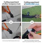 RAINCORE Light Weight Bike Cable Lock for Heavy Duti Anti Theft - 59inch (150cm) - 0.4lb (184g) - Bike Chain Lock with Chain Cutter Proof Fiber - Patented Korea - Security Cable (59 incehs)
