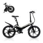 BLAUPUNKT Henri 20 Inch Folding Electric Bike, Pedal and Throttle Assist, Foldable Step-Through Frame, UL Certified eBike for Adults, Gray/Black