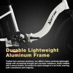 NARRAK Fat Tire Folding Electric Bike, 48V & 624Wh Lithium Removable Battery, Peak 1100W Brushless Motor, Max Speed 20Mph, M5 Large LCD Display, Suspension, Step-Over/Thru Frame (Step-Thru White)