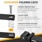Aonvmdis Folding Bike Lock Bicycle Scooter Folding Locks with 3Keys Heavy Duty Bike Lock with Easy Mounting Bracket Alloy Steel Foldable Lock